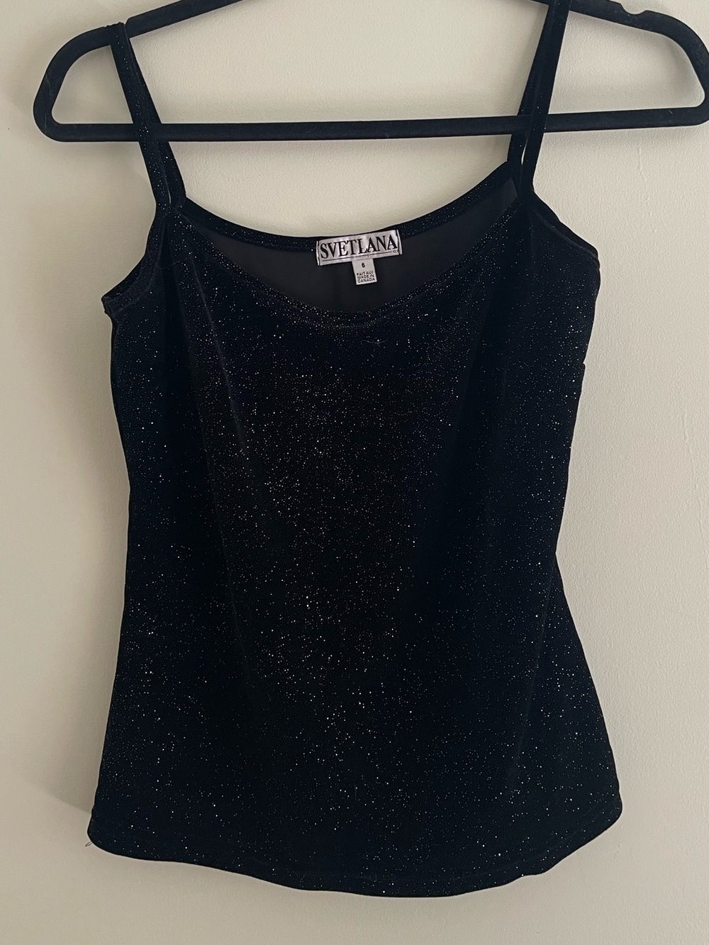 Black Sparkle Velvet Cami